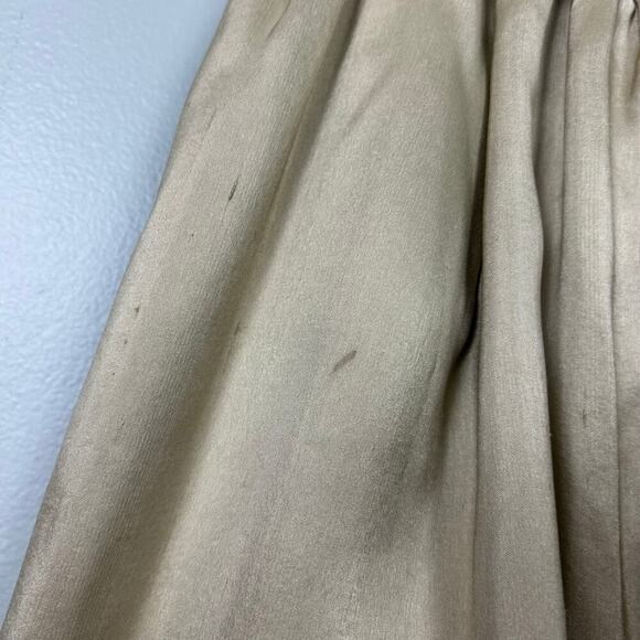 NWT J. McLaughlin Gala Raw Silk Gold Metallic Taffeta Midi Skirt Full sz 4 Small - Picture 7 of 12